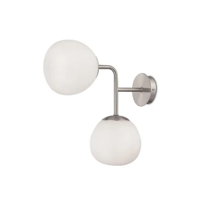 Afbeelding van Maytoni Wandlamp Erich in nikkel met twee glazen kappen