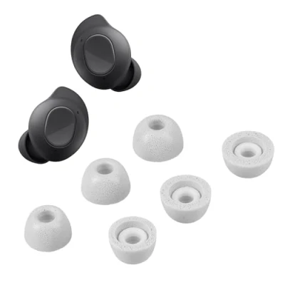 Afbeelding van kwmobile 6x cover voor oordopjes geschikt Samsung Galaxy Buds FE Van memory foam in grijs Maat S, M en L