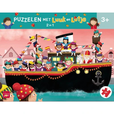 Afbeelding van Puzzelen met Luuk en Lotje. 2 in 1 puzzel Sinterklaas