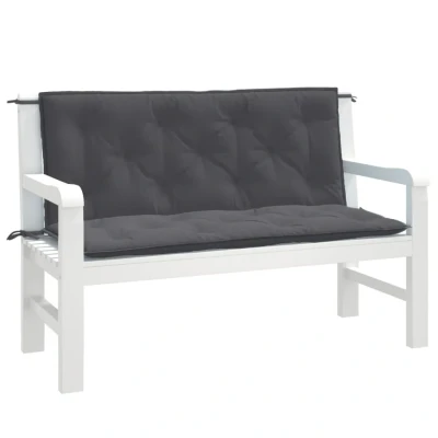 Afbeelding van Tuinbankkussens 2 st 120x50x7 cm stof gemêleerd antracietkleur