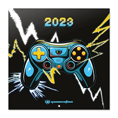 Afbeelding van Grupo Erik CP23031 kalender 2023 Gameration Brochure 30x30 cm Fsc gecertificeerde Wandkalender 12 Maanden + poster, Zwart