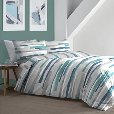 Afbeelding van Fusion Clifton Dekbedovertrek Set Tweepersoonsbed Maat in Teal