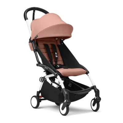 Afbeelding van Stokke YOYO3 kinderwagen vanaf 6 maanden Inclusief wit frame / Ginger zitkussen + luifel in een handomdraai en uitklapbaar Licht compact Compatibel met handbagage