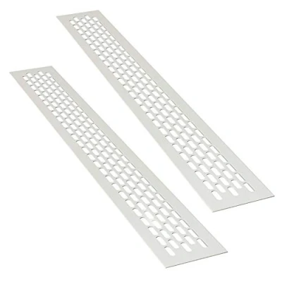 Afbeelding van sossai® aluminium ventilatierooster Alucratis (2 stuks) Rechthoekig afmetingen: 48 x 6 cm Kleur: wit afvoerluchtrooster