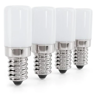 Afbeelding van greate. 4 x led koelkastlampen, E14, 2 W, E14 ledlampen voor koelkast, vriezer, koeler, naaimachine, zoutlamp, ledlamp met 135 lumen, 6000 K en 25.000 uur levensduur