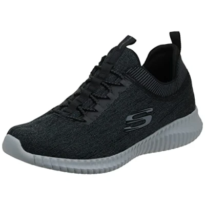 Afbeelding van Skechers Elite Flex Hartnell lage schoenen voor heren, Zwart Grijs Mesh Trim, 41.5 EU