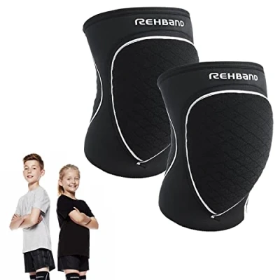 Afbeelding van Rehband kniebeschermers kinderen, 1 paar, voor volleybal &amp; handbal comfortabel hoge bescherming, Kleur:Zwart, Maat:M, Pagina:Paar