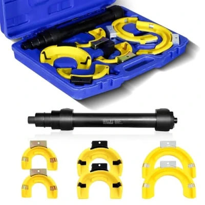 Afbeelding van CCLIFE Universele veerspanner auto McPherson veerpoot voor 3 spankoppen, veerpootsystemen, tuning incl. gereedschap veerpoten draagtas