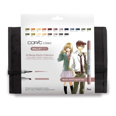 Afbeelding van COPIC Ciao Marker 20er Manga Set &quot;Love&quot; in Wallet, all round layout markers op alcoholbasis met één medium breedte en brush tip