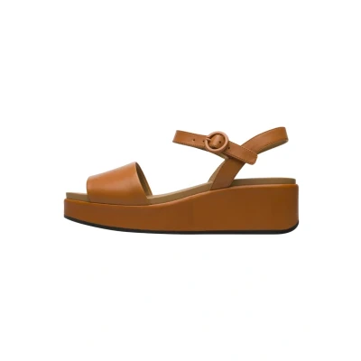 Afbeelding van Camper Misia Sandalen met plateauzool, Dames, Maat: 40, Braun Leer