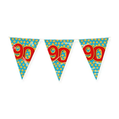 Afbeelding van Vlaggenlijn slinger 90 jaar party 10 meter