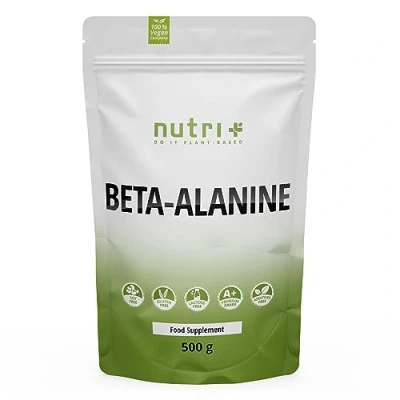 Afbeelding van Beta Alanine Powder 500g veganistisch zuiver hoog gedoseerd en zonder toevoegingen Pre Workout Booster Nutri Plus ß ideaal als trainingsbooster