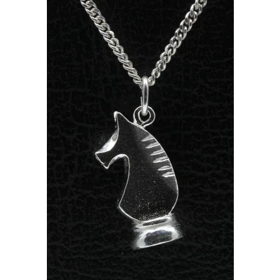 Afbeelding van Zilveren Schaakstuk paard ketting hanger