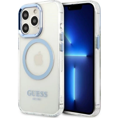 Afbeelding van Guess Translucent Back Case (MagSafe Compatible) Geschikt voor Apple iPhone 13 Pro (6.1&quot;) Blauw