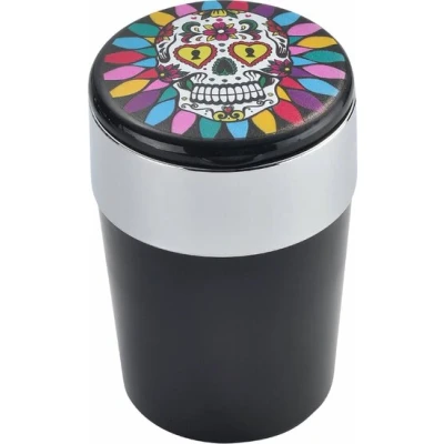 Afbeelding van Auto Asbak Calavera Mix 6 Met Licht 12x8x8 cm