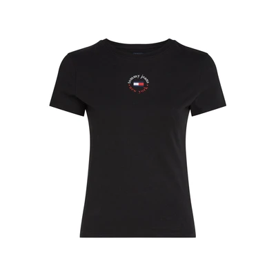 Afbeelding van Tommy Jeans SLIM Essential LOGO TEE Tshirt print, Dames, Maat: 32, Black