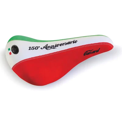 Afbeelding van Monte Grappa Zadel Canard 150 Anni. Italie leer rood/wit/gr.