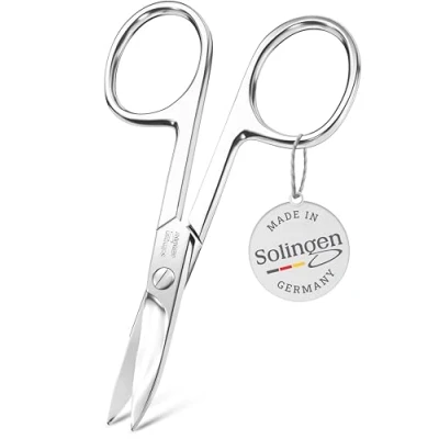Afbeelding van TITANIA Solingen Nagelschaar (9,5 cm), gebogen schaar, extra scherpe nagelschaar, professionele manicure schaar van koolstofstaal, made in Germany (Solingen)