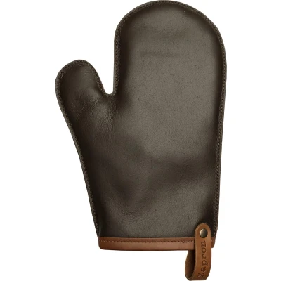 Afbeelding van Xapron leren (BBQ) ovenwant Utah kleur Choco (bruin)