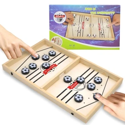 Afbeelding van JOYUE Katapult bordspel, Fast Sling Puck Game, draagbaar ijsbal vechtspel, bouncing, hockey, tafelspel voor kinderen en ouders