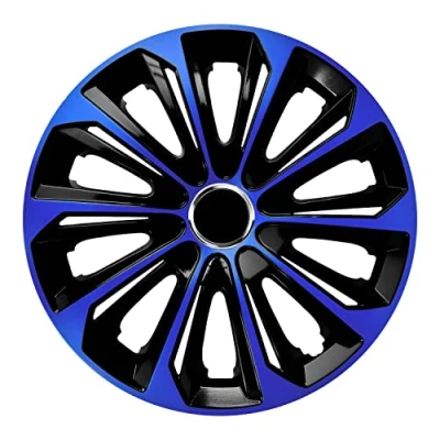 Afbeelding van NRM wieldoppen 14&quot; zwart met blauw set van 4 stuks ABS / Duurzaam Resistant