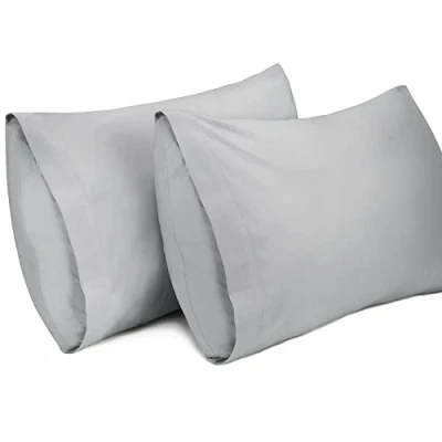 Afbeelding van Lirex 2 Pack Kussenslopen, 100% Katoen 300 Draad Ademende Kussensloop Pillow Cover, 40 x 80 cm, Lichtgrijs