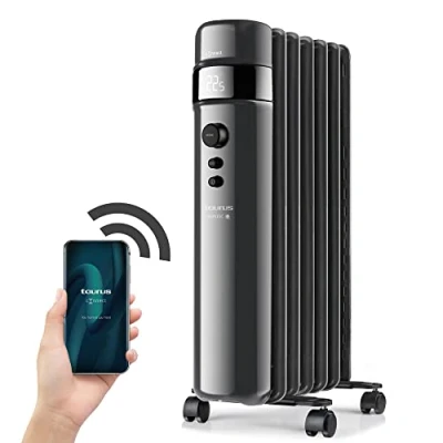 Afbeelding van Taurus Alpatec Aangesloten oliebadradiator 2000w zwart AGADIR CONNECT 2000