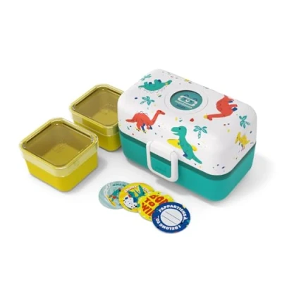 Afbeelding van Monbento Tresor Grafische Dino kinder lunchbox, Lunchpakketten, Blauw