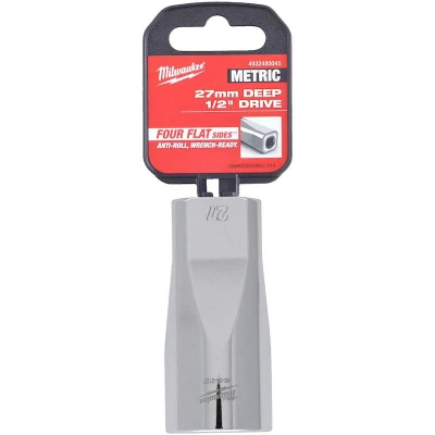 Afbeelding van Milwaukee Accessoires 1/2&quot; Lange Dop Metrisch 27 mm 4932480045