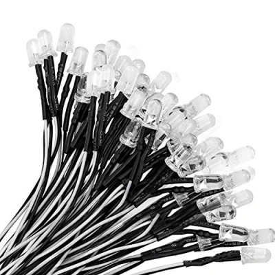 Afbeelding van YIXISI 100 Stuks Voorbedrade LED, 5mm Diode Lamp, 12V Voorbedraad Licht, Koud Wit