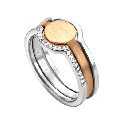 Afbeelding van Esprit ESRG003012 Fuse ring Zilver roségoudverguld Rosékleurig