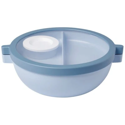 Afbeelding van Mepal Vita Basic Bento lunchbowl 1500 ml 4 vakken waarvan 2 uitneembare bakjes box Salade lunchbox Nordic blue