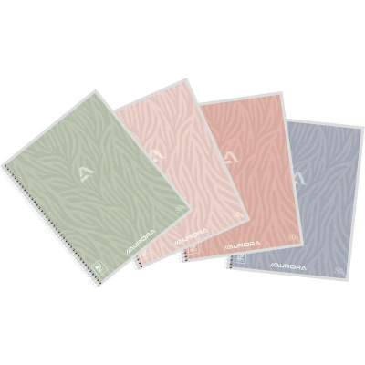 Afbeelding van Schrift Aurora A5 lijn 120blz 80gr spiraal assorti