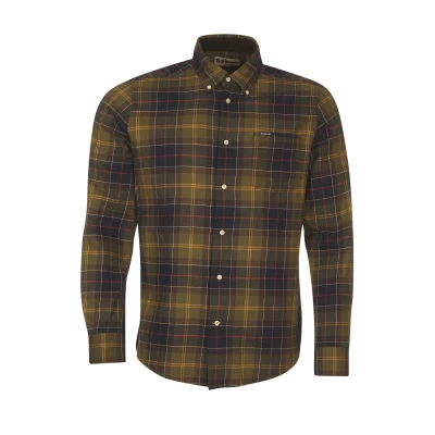 Afbeelding van Barbour overhemd heren enkele manchet donkerblauw geruit