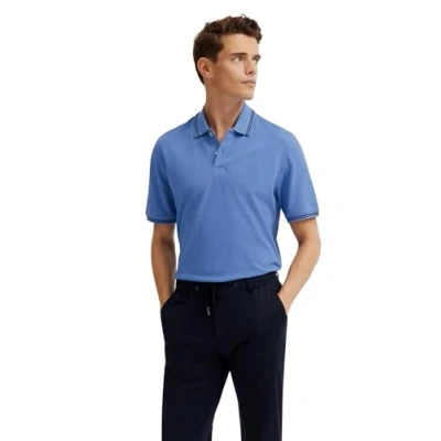 Afbeelding van bugatti Poloshirt voor heren, opstaande kraag, korte mouwen, moderne pasvorm, 340 blauwgrijs, XL