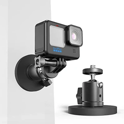 Afbeelding van SUREWO Magnetische actiecamera houder voor Go Pro, 360 draaibare statief bal hoofd mount compatibel met GoPro Hero 13 12 11 10 9 8 7 6 5 Zwart, DJI Osmo Action Pro/4/3, Crosstour/Campark/AkASO en