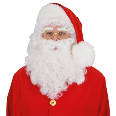 Afbeelding van Kerstman set baard en pruik wit