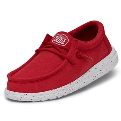Afbeelding van Hey Dude Wally Youth Slub Canvas Moccasin, rood, 34 EU, EU