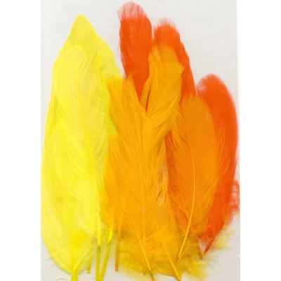 Afbeelding van Veren geel oranje mix 12,5 17,5 cm 15 ST