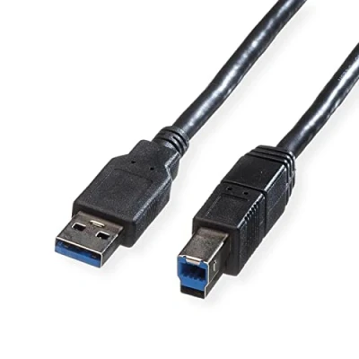 Afbeelding van ROLINE USB 3.2 Gen 1 kabel, type A B, zwart, 0,8 m