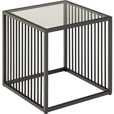 Afbeelding van Stir salontafel bijzettafel 40x40x40cm glas, grijs.