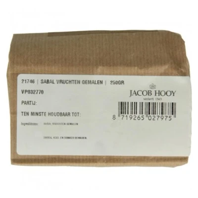 Afbeelding van Jacob Hooy Sabal Vruchten/zaagpalmbessen Gemalen, 250 gram