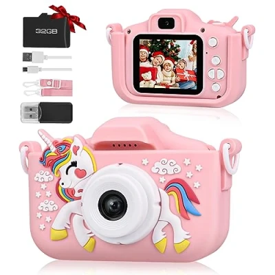 Afbeelding van Weinsamkeit Kindercamera, 2,0 inch display, digitale camera voor kinderen, 1080p HD, beschermt tegen vallen, met 32 GB SD kaart, verjaardagscadeau jongens en meisjes van 3, 4, 5, 6, 8, 7, 9, 10,