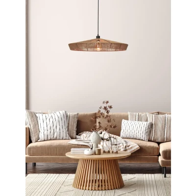 Afbeelding van Lucide YUNKAI Hanglamp Ø 70 cm 1xE27 Licht hout