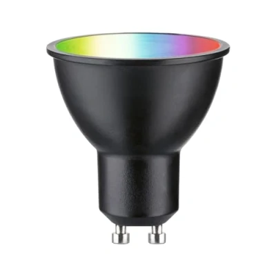 Afbeelding van Paulmann 29148 standaard 230 V Smart Home Zigbee LED reflector GU10 350 lm 4,8 W RGBW+ dimbaar zwart mat verlichtingsmiddel