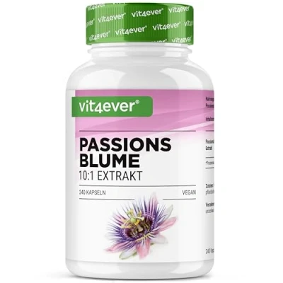 Afbeelding van Vit4ever Passiebloem extract 240 Capsules Premium: 1100 mg 10:1 (gelijk aan 11000 passiebloem) per dagelijkse portie Extra Hoge Dosis Geen ongewenste toevoegingen Veganistisch