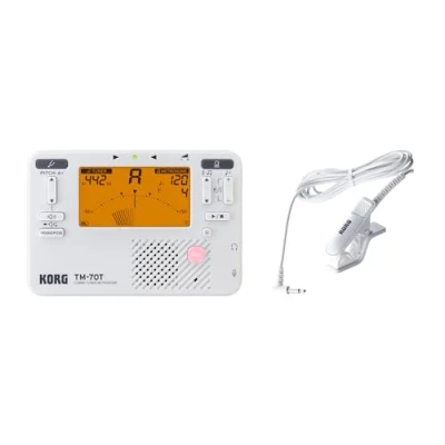 Afbeelding van Korg TM70 Gecombineerde Metronoom en Chromatische Stemapparaten/Tuner met Contactmicrofoon Wit