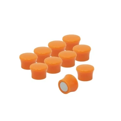 Afbeelding van First4magneets Kleine Orange High Power Memo Board Magneetkantoor &amp; koelkast (17,5 mm diameter x 12,3 hoog) (1 verpakking van 10), metaal, zilver, 25 10 3 cm