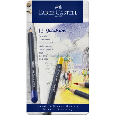 Afbeelding van Kleurpotloden Faber Castell Goldfaber blik à 12 stuks assorti