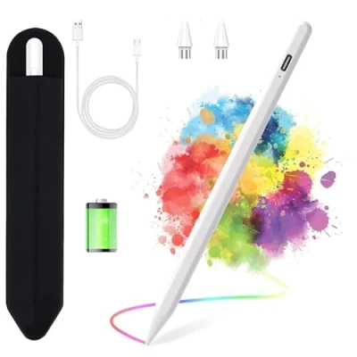 Afbeelding van Tabletpen voor Android, styluspen compatibel met Samsung/Huawei/Lenovo/Mi/Vivo tablet, verbeterde precisie en handpalmverkleining (wit)
